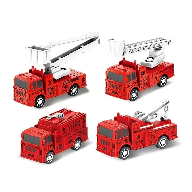 4/6Pcs Mini Inertial Pull Back Engineering Car Set
