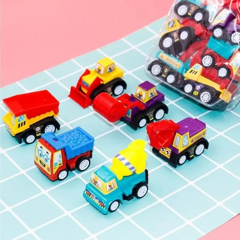 4/6Pcs Mini Inertial Pull Back Engineering Car Set