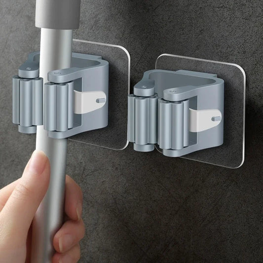 3/4Pcs Wall Mounted Mop Organizer Holder